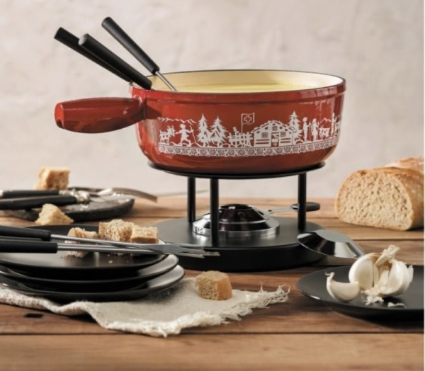 Set à fondue - Caquelon, réchaud, fourchette